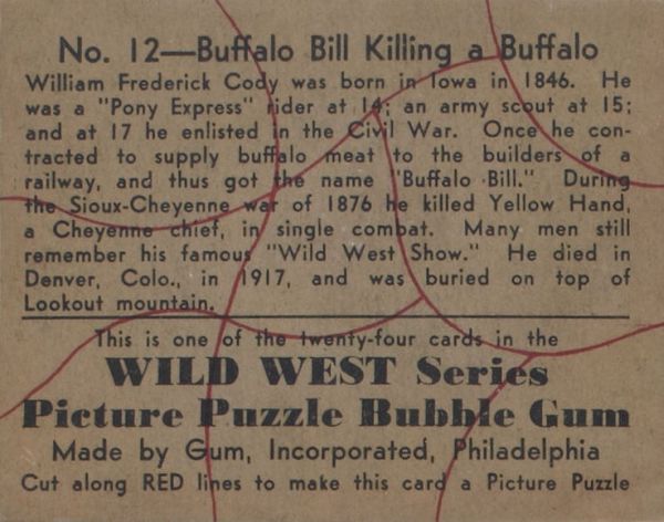 R172 1937 Gum Inc Wild West Series